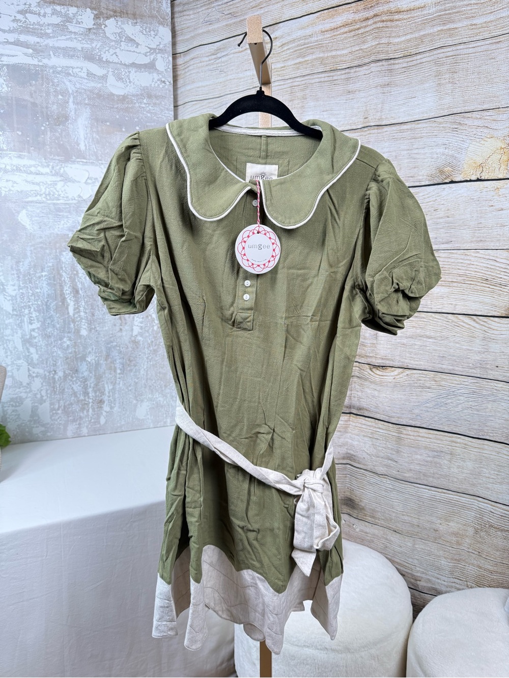 Umgee Colorblocked Scalloped Hem Mini Dress NWT - Picture 8 of 9